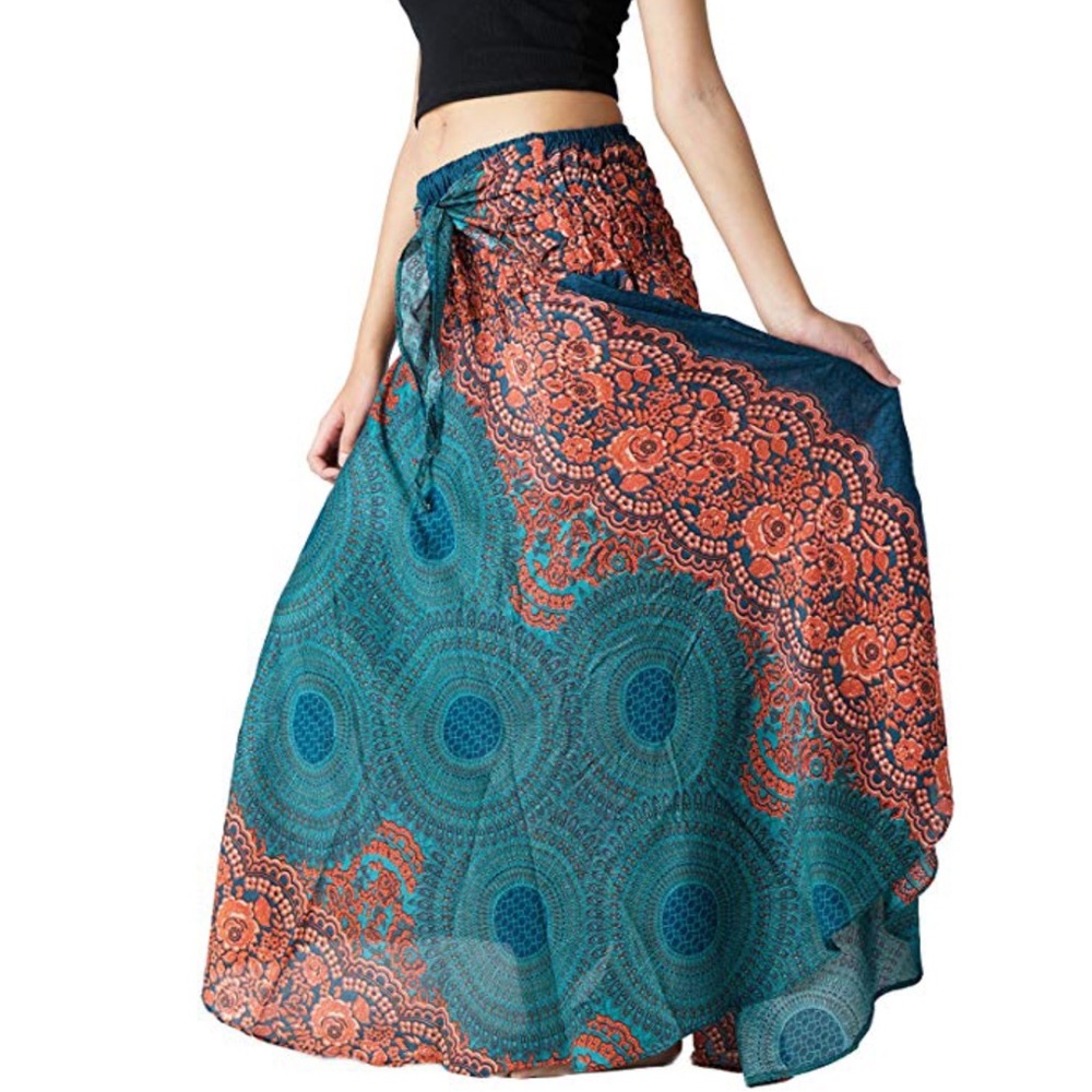 🎉HP Turquoise Boho Print Maxi Skirt - Picture 2 of 5